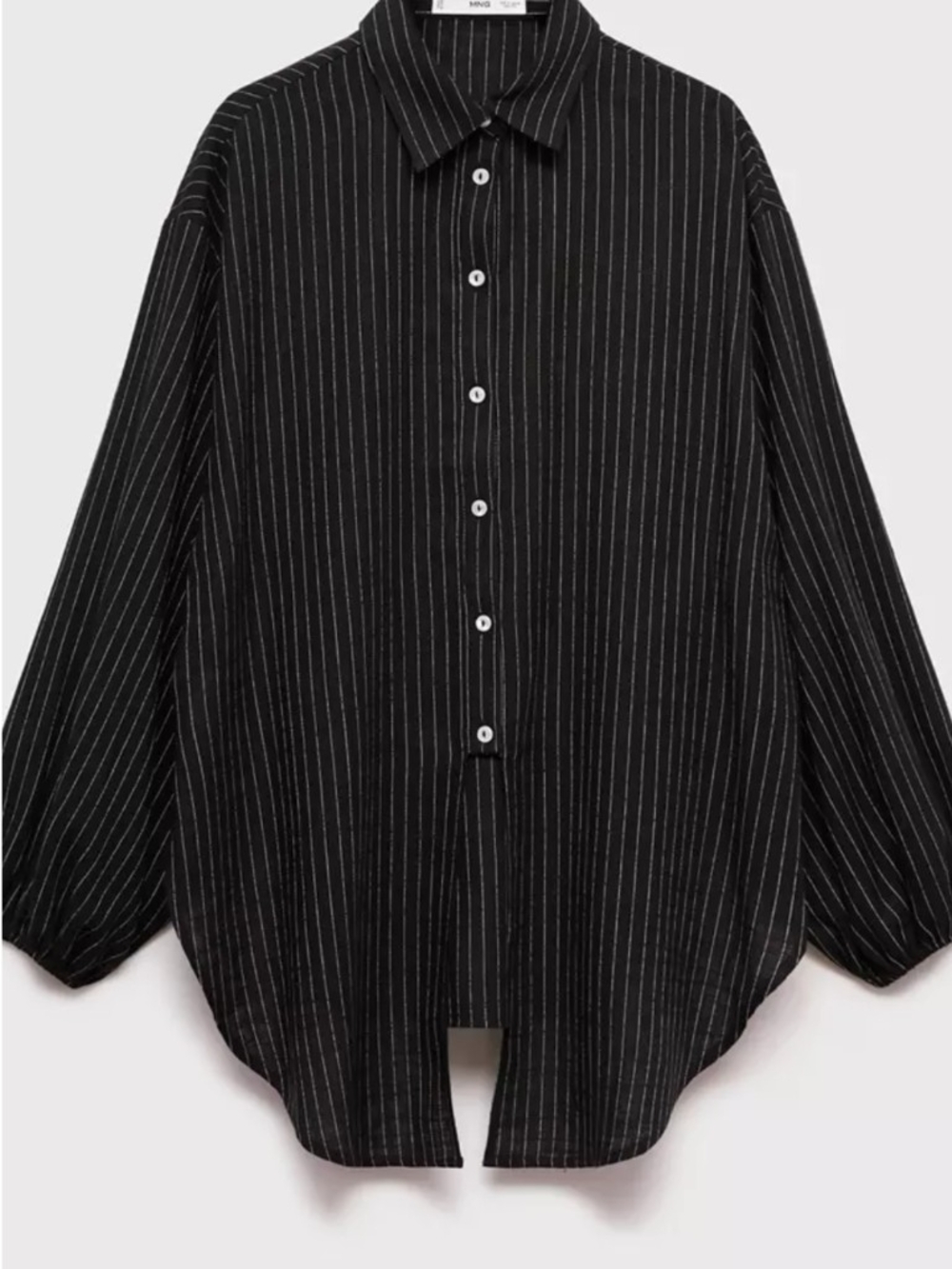 Mango Pinstripe Button-Down Shirt